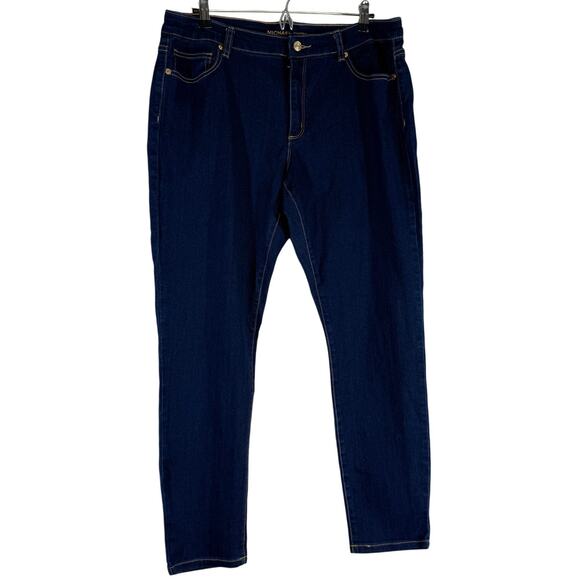 Michael Kors Izzy Skinny Jeans Women 16 Blue Denim 5-Pockets Mid Rise Designer - Picture 1 of 11